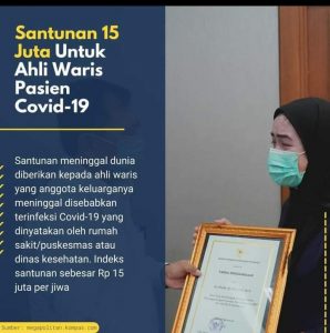 AHLI WARIS PASIEN COVID-19 BERHAK ATAS SANTUNAN RP 15 JUTA, INI SYARAT DAN CARA MENDAPATKANNYA