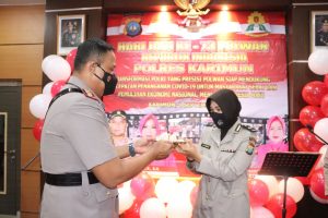 Polisi Wanita Polres Karimun Lakukan Syukuran HUT Ke-73 Secara Virtual